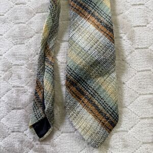 VTG Austin Reed Wool Tie Gray Plaid 58 Inches